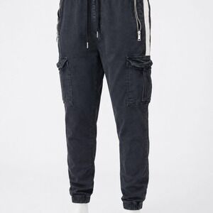 Rock Salt Black Cargo Jogger Pants XL Streetwear Techwear